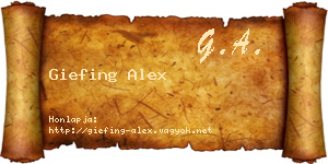 Giefing Alex névjegykártya