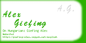 alex giefing business card